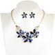 Versatile European And American Fashion Flower Drop Oil Diamond Set Necklace Short Necklace Decoration