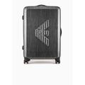 Abs Large Trolley Suitcase With Oversized, Embossed Eagle - Black - Emporio Armani Luggage