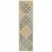 8 ft. Ivory Grey Floral Medallion Indoor & Outdoor Area Runner Rug