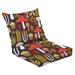 Outdoor Deep Seat Cushion Set 24 x 24 Autumn seamless pattern mushrooms leaves Modern fall seasonal decor Deep Seat Back Cushion Fade Resistant Lounge Chair Sofa Cushion Patio Furniture Cushion