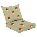 Outdoor Deep Seat Cushion Set 24 x 24 seamless pattern Red mushroom pattern design autumn forest Simple Deep Seat Back Cushion Fade Resistant Lounge Chair Sofa Cushion Patio Furniture Cushion