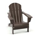 Outdoor Patio Folding HDPE Resin Adirondack Chair Brown