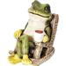 Miniature Frog Garden Statue Gift for Christmas Miniature Garden Outdoor Accessory Figurine Garden Resin Statues Indoor Figurine for Yard Home Garden Patio and Office Decoration