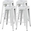 30 Inches Metal Bar Stools High Backless Stools Bar Height Stools Patio Furniture Indoor/Outdoor Stackable Kitchen Stools Dining Chair Set of 4