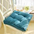 Zhuge Soft Patio Outdoor Corduroy Chair Pad with Ties Indoor Dining Chairs Cushion 18 Ã—18 Ã—3.6 Blue 1Pc