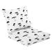 Outdoor Deep Seat Cushion Set 24 x 24 Mushrooms hand drawn seamless pattern black sketch drawing White Deep Seat Back Cushion Fade Resistant Lounge Chair Sofa Cushion Patio Furniture Cushion