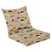 Outdoor Deep Seat Cushion Set 24 x 24 Seamless pattern various edible inedible mushrooms Mushroom Deep Seat Back Cushion Fade Resistant Lounge Chair Sofa Cushion Patio Furniture Cushion