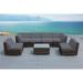 Ohana 7-Piece Outdoor Patio Furniture Sectional Conversation Set Mixed Brown Wicker with Gray Cushions - No Assembly with Free Patio Cover