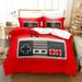 3PCS Gamer Duvet Cover Set Bed in a Bag Gaming Duvet Cover Set with Corner Ties and Zipper Closure Cute Duvet Cover Set for Kids Boys and Girls(No Comforter)