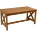 35-Inch Meranti Wood Outdoor Patio Coffee Table with Teak Finish