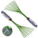 Iron Rake Garden Rake Hand Rake with Anti-Corrosion Handle with 9 Flat Spring Steel Teeth for Weeding Clearing Leaves and Cleaning the Garden