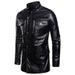 LBECLEY Big and Tall Mens Flight Jacket Zipper Outwear Biker Leather Men Jacket Autumn&Winter Motorcycle Coat Men s Coats & Jackets Hooded Biker Jacket Black Xxxxl