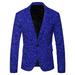 Mens Shining Plus Size Solid Blazer DJ Singers Nightclub Costume Stylish Suit Jacket Stage Men s Suits Full Sequined Jacket