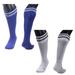 Lian LifeStyle Exceptional Boy s 2 Pairs Knee High Sports Socks for Soccer Softball Baseball Soccer and Many Other Sports XL002 Size XS BLUE WHITE