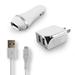 Sprint Samsung Galaxy Note 5 Accessory Kit 3 in 1 Rapid Micro USB Charger 2.1 Amp Includes Car Charger with 1 USB Port and Wall Charger With 2 USB Ports White