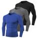 Nebublu T-shirt Workout T-Shirt Tops 3 Compression Men Quick Dry Workout Sleeve Compression Quick Compression Men Thermal Men Thermal Sleeve Thermal Sleeve Undershirt Dry Workout T-Shirt Workout Tops