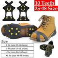 1Pair 10 Studs Snow Ice Gripper Climbing Shoe Spikes Grips 25-48 Size Anti-Skid Cleats Overshoes Crampons Spike Shoes Crampon 1 Pairs S 25-34