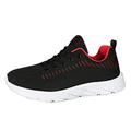 Lace Up Men Casual Shoes Breathable Lightweight Male Walking Shoes Soft Non-slip Men s Casual Sneakers Outdoor Tennis 2023 New Black Red 44