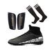 Football Shoes Soccer Sock Soccer Plastic Shin Guard For Adults kids Customize Set Men Women TF\FG Outsole Training Soccer Boots ZH1313-D-Black 36