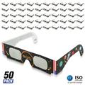 BRITENWAY Solar Eclipse Glasses (50 Pack) - Bulk Total Eclipse Eyewear Glasses for Solar Eclipse Viewing - CE Approved & ISO Certified Safe for Direct Sun Viewing