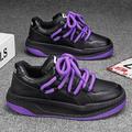 Casual Men Canvas Shoes Luxury Designer Male Sneakers Platform Walk Sports Loafers Outdoor Skateboard Tennis Trainers Flat Black Purple CL8902 41