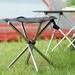 UAEBM Stainless Steel Telescopic Folding Stool Outdoor Folding Chair Portable Fishing Stool Camping Stool Camping Mazar Black