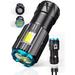 Small Flashlight 1200 High Lumens USB Rechargeable Compact LED Flashlight with Clip Mini Pocket EDC Flashlight with Unique Tail Design