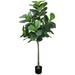 TiaGOC Artificial Fiddle Leaf Fig Tree 6 Ft with Plastic Pot Artificial Tree Ficus Lyrata Faux Trees for Home Office Living Room Decorative Fake Plants for Indoors and Outdoors