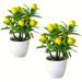 VATENICK 1pc 8.6 Inch Artificial Mini Potted Plants Artificial Fruit Lemon Tree Bonsai Fake Greenery White Pot For Home Table Desk Office Bathroom Decor