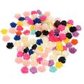 100 Pcs Resin Rose Earring Making Pendants Necklace Straight Hole Mini Hair Clip Flower Dangle Earrings