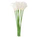 Pack of 10 Lifelike Calla Flowers Simulation Calla Long Stem Calla Lillies Calla Artificial Flowers Real Calla Flowers for Home Decoration Wedding Party ( White )