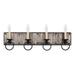 Kalco Lighting Laramie 4-light Farmhouse Aluminum ADA Bath Light in Black Iron