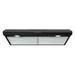 FIREGAS Black Under Cabinet Range Hood 30 inch Slim Kitchen Over Stove Vent LED Light 3 Speed Exhaust Fan Push Button Stainless Steel 30 inch Range Hood with Charcoal Filter