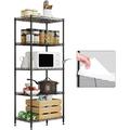 JIAH 5 Tier Shelf Storage Wire Shelving Unit 5 Tiers Standing Shelving Units Adjustable Metal Organizer Wire Rack with Leveling Feet 23.6 x 13.8 x 59