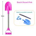 Children Beach Shovel 56cm Stainless Steel Pointed Shovel Toy Sand Snow Thickened Play House Beach Shovel Outdoor Toys Kids Gift Pink