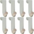 Ikoopy 8PCS Door Hanger Hook Metal Over Door Hook Fashion Clothes Hanger Behind Door Hook with Wooden Ball Multi-Color/White Door Coat Hanging Hook Single Hook Hanger for Hanging Clothes