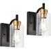 4-Light Vanity Lights Modern Farmhouse Bathroom Light Fixtures with Clear Glass Oil Rubbed Bronze and Gold Finishight Wall Mount Lighting Sconce Bathroom Vanity Light (4 Lights)