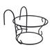 European Style Iron Art Basket for Flowers Suspended Flower Stand Basket Flower Stand for Fence (Black)