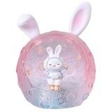 Space Rabbit Small Night Lamp Children Gifts Portable Baby Toddler Synthetic Resin Pink