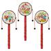 Rattle-Drum 3pcs Traditional Drum-shaped Rattle Early Educational Hand Shaking Drum Toys