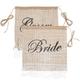 Bride Groom Chair Sign 2 Pcs Christmas Wedding Chairs Hessian Bunting Vintage Decoration DecoraciÃ³n Para Baby Shower Banner & Bridegroom