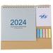 Desk Calendar 2024 Simple and Creative Modern Business Notes (pink/yellow Leather Frame) Calendar-2024 Vertical Desktop Calendars Dating Office Paper