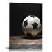 ARISTURING Boy Bedroom Vintage Wall Art Decorations Sports Football Soccer Canvas Prints Posters for Boys Room Decor Rustic Gym Ball Picture Painting Black White