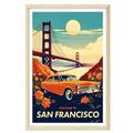 San Francisco Poster San FranciscoPrint San Francisco Wall Art Golden Gate Bridge San Francisco Gift Travel Print Vintage Travel Poster Travel Gift Housewarming Gift (UNFRAMED)16â€³ x 20â€³