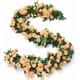 Pesce - 2 Pack Artificial Flowers Vine 69 Head Flowers Silk Faux Rose Garland Plants Hanging Ivy Hanging Baskets Wedding Garden Room Wall