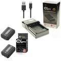 Ex-Pro© Sony NP-FW50 NPFW50 BC-VW1 LCD Go-Charge USB Charger with 2 x Ex-Pro© Sony NP-FW50 Batteries for Sony Digital Cameras