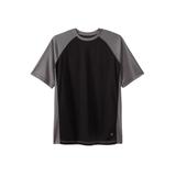 Men's Big & Tall Raglan sleeve swim shirt by KingSize in Black Steel (Size XL)