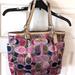 Coach Bags | Coach Signature Multicolor Gallery Scarf Print Big Tote/Handbag #C1282-F19819 | Color: Pink | Size: Os