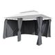 Lex 6er Seitenteile Set Pavillon 4x3m Gartenpavillon Seitenwand Sichtschutz robust steingrau : Steingrau