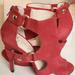 Jessica Simpson Shoes | Jessica Simpson Size 7 Lipstick Red Kidsuede Sandal | Color: Red | Size: 7